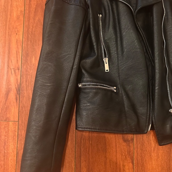 STELLA MCCARTNEY VEGAN LEATHER MOTO BOMBER JACKET - Picture 6 of 6